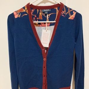 Modcloth blue floral cardigan